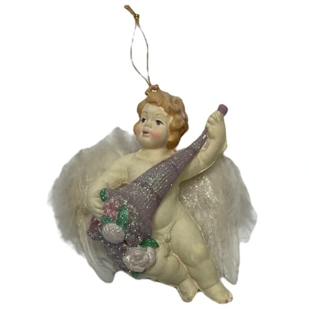 Cherub Angel Victorian Old World Rare Vintage Christmas Ornaments Decorations